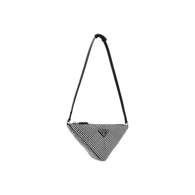 PRADA Crystal Studded Satin Pouch Crystal-1
