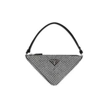 PRADA Crystal Studded Satin Pouch Crystal
