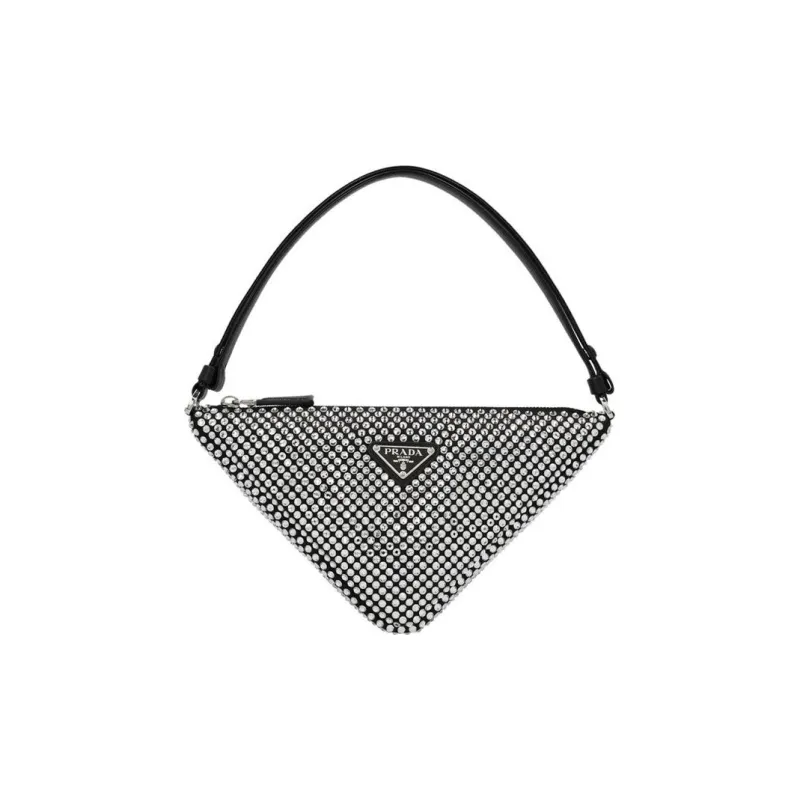 PRADA Crystal Studded Satin Pouch Crystal-0