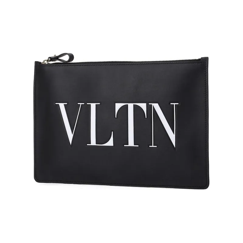 Valentino Cow Leather Storage Bag Coin Purse Clutch Women's Black-1