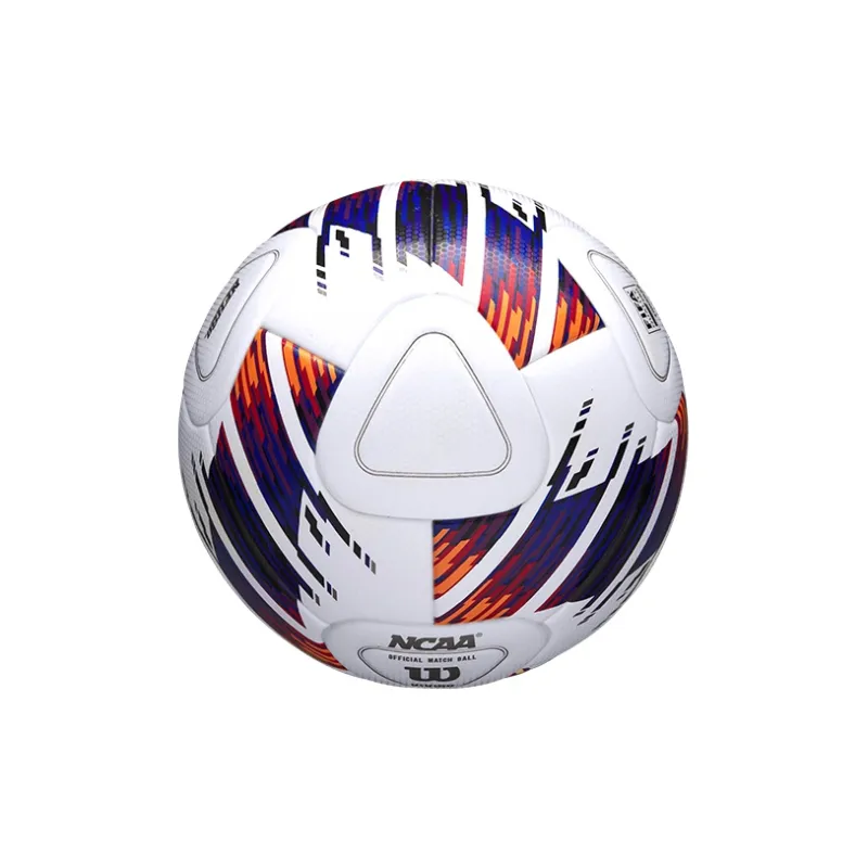 Wilson Size 5 Soccer PU Machine Stitched Soccer Ball Unisex White/Blue/Red-4