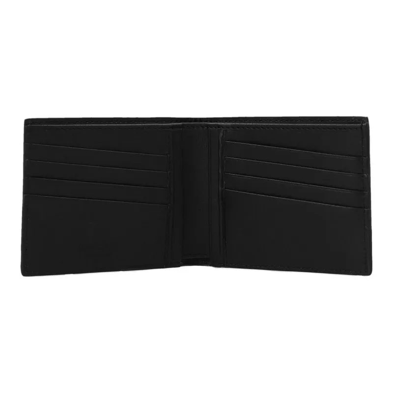 Jimmy Choo Leather With Fabric Wallet Men's Black-2