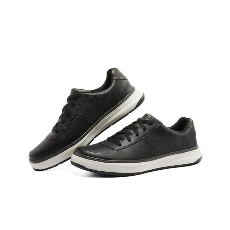 Skechers Anti Slip Wear Resistant Low Top Skateboard Shoes Men's Black-2