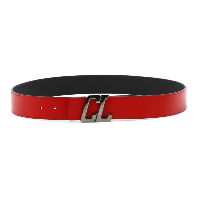 Christian Louboutin Leather Belts Men Red/Black-1