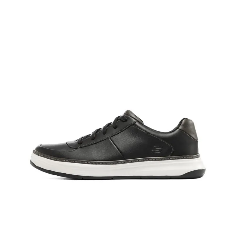 Skechers Anti Slip Wear Resistant Low Top Skateboard Shoes Men's Black-0