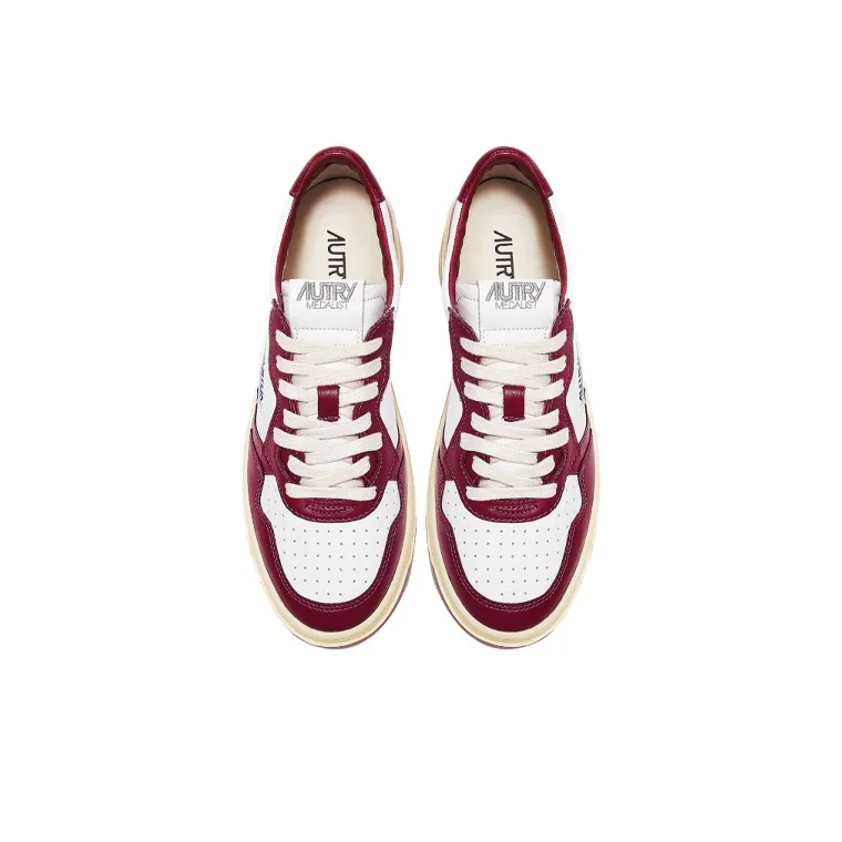 AUTRY Medalist Low Top Bicolor 'White Burgundy' Women's-2