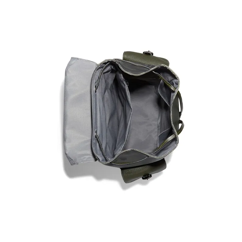 COACH Cow Leather Backpack Tubas Men's Army Green-2