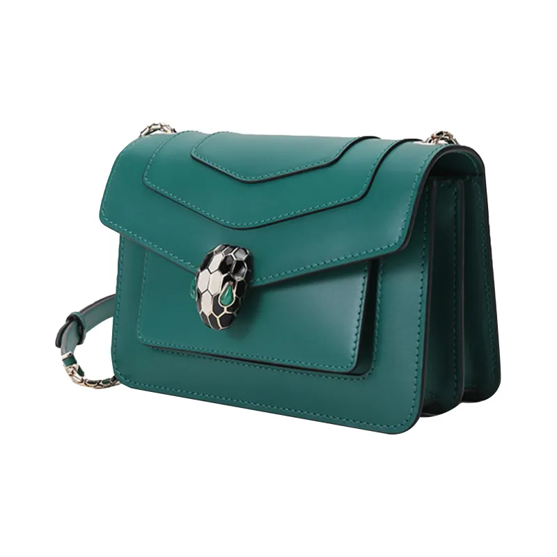 BVLGARI Serpenti Forever Calfskin Crossbody Bag Shoulder Bag Women's Green-1