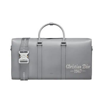 DIOR Lingot Grained Calfskin Travel Bag Gym Bag Portable Crossbody Bag Shoulder Bag Men's Gray