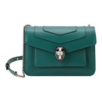 BVLGARI Serpenti Forever Calfskin Crossbody Bag Shoulder Bag Women's Green