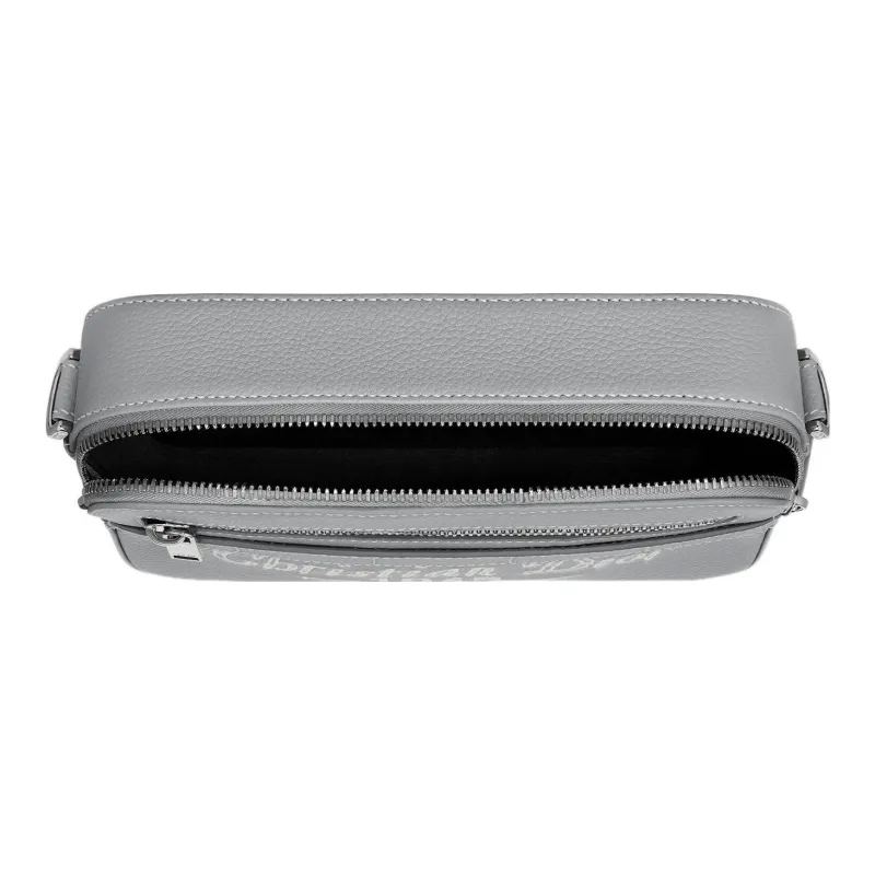 DIOR Grained Calfskin Messenger Bag Shoulder Bag Camera Bag Crossbody Bag Men's Gray-4