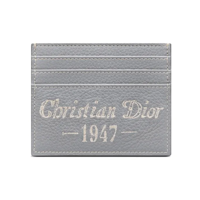DIOR Cow Leather Card Holder, Wallet, Card Holder Men's Gray-0