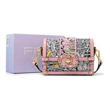 FION Fabric Shoulder Bag, Small Square Bag, Crossbody Bag Small Size Women's Dark Blue