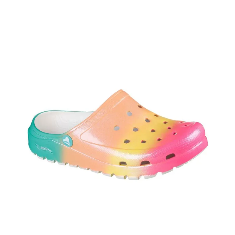 Skechers ARCH FIT FOOTSTEPS Color Dreams Clogs Women's Orange Purple-2