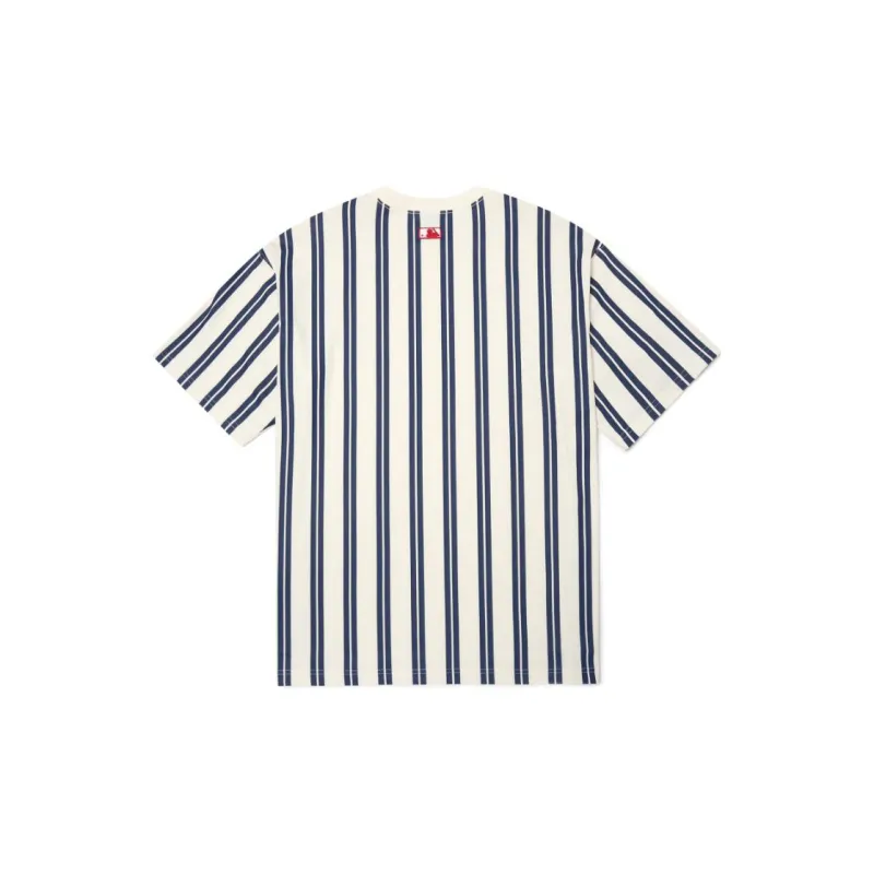 MLB Ethnic Stripe Mega Overfit T Shirt Unisex Marine Blue-1
