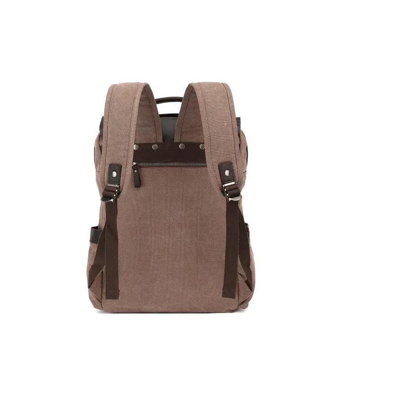 Slazenger Canvas Top Grain Cow Leather Backpack Regular Unisex Multicolor-2