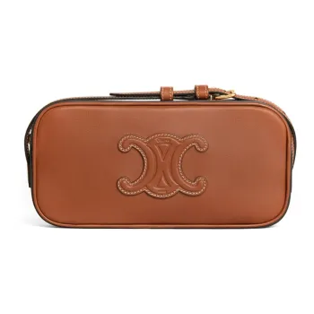 CELINE Cuir Triomphe Calfskin Camera Bag Messenger Bag Shoulder Bag Women's Brown Caramel