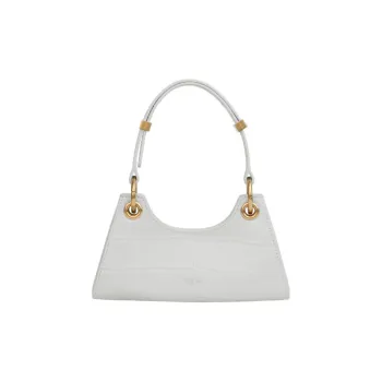 APEDE MOD Crocodile Pattern Cow Leather Frog Bag Handbag Mini Women's Ivory