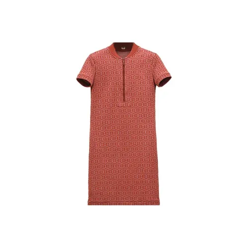 HERMES Short-Sleeved Dresses Women's Red