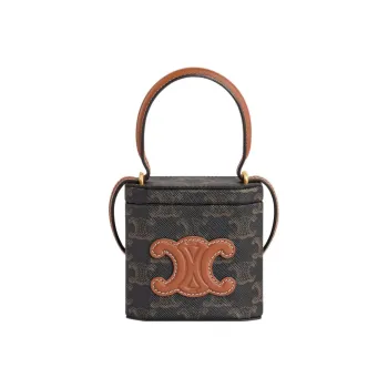 CELINE Triumph Gate Cuir Smooth Cow Leather Box Bag Shoulder Bag Crossbody Bag Handbag Women's Tawny Caramel