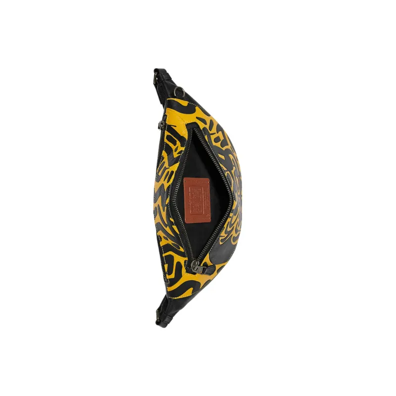 COACH Warren Leather Fanny Pack Tubas Men's Yellow & Black-1