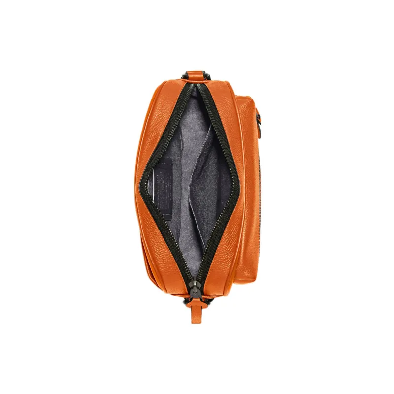 COACH Thompson High-Quality Pebbled Leather Camera Bag Shoulder Bag Crossbody Bag Medium Size Men's Bright Orange-3