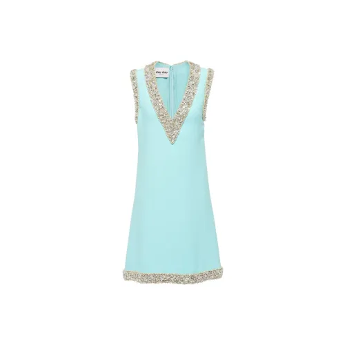 MIU MIU Sleeveless Dresses Women's Blue