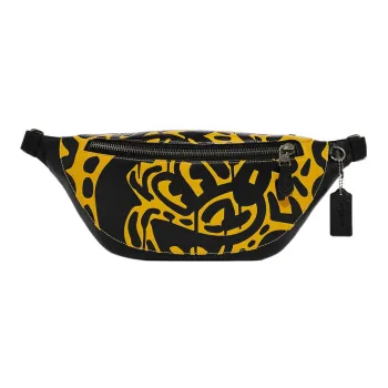 COACH Warren Leather Fanny Pack Tubas Men's Yellow & Black