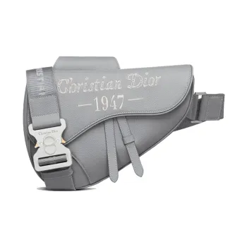 DIOR Saddle Grained Calfskin Saddle Bag Shoulder Bag Crossbody Bag Sling Bag Men's Gray