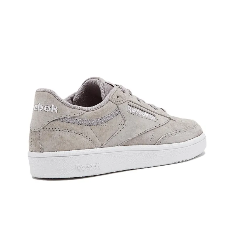 Reebok Club C 85 Anti-Slip Wear-Resistant Low-Top Skateboard Shoes Women's Gray White-3