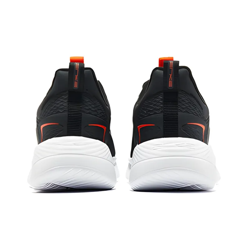 Erke Wear Resistant Breathable Rebound Low Top Running Shoes Men's Black Red-3
