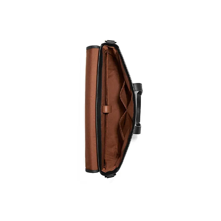 COACH Sullivan Coated Canvas With Pebbled Leather Portable Crossbody Briefcase Large Size Men's Brown Monogram & Black-2