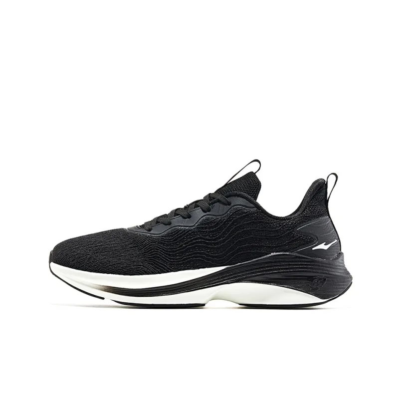 Erke Lightweight Low Top Running Shoes Men's Black White-0
