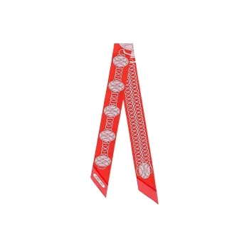 HERMES Silk Scarves Women's Garnet Red/Coral Red/Palma Purple