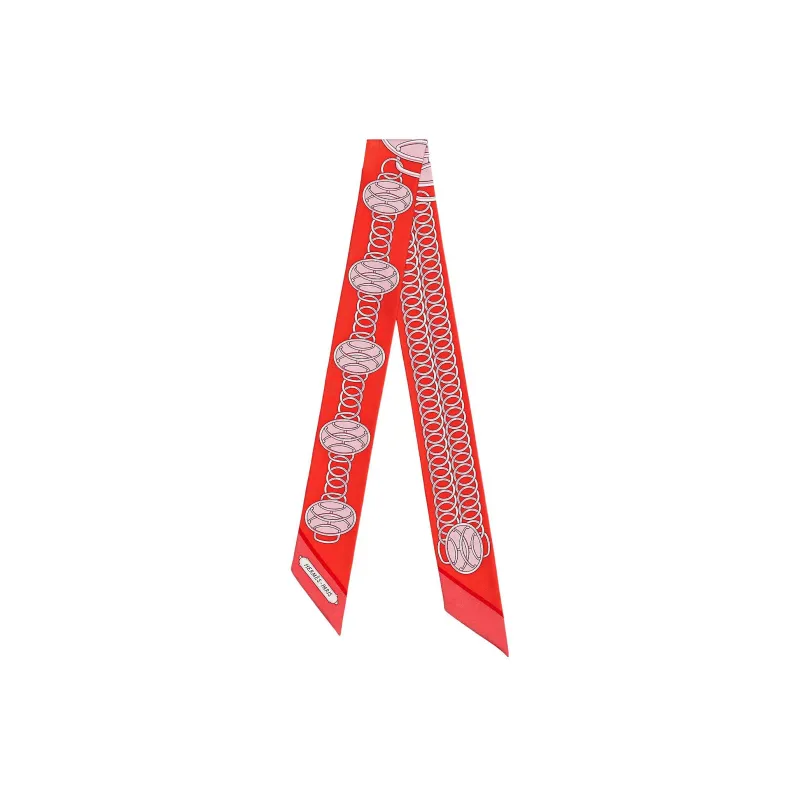HERMES Silk Scarves Women's Garnet Red/Coral Red/Palma Purple-0