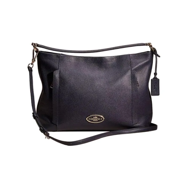 COACH Scout Leather Handbag, Shoulder Bag, Crossbody Bag Large Size Women's Navy Blue-0