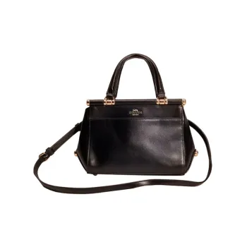 COACH Grace Leather Large Capacity Tote Handbag, Shoulder Bag, Crossbody Bag Medium Size Women's Black