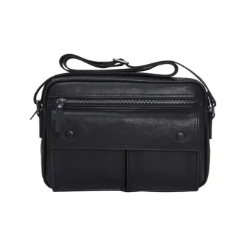 NOMK Cow Leather Handbag Shoulder Bag Crossbody Bag Regular Men's Black