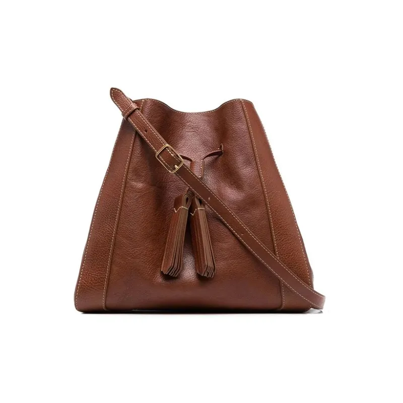 Mulberry Leather Crossbody Bag Shoulder Bag Women's Brown-0