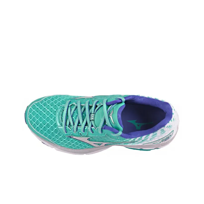 Mizuno Women's Wave Rider 19 'Green Silver Blue' Women's-2