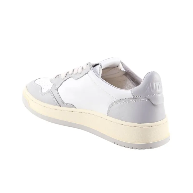AUTRY Medalist Leather Low White Grey Women's-2