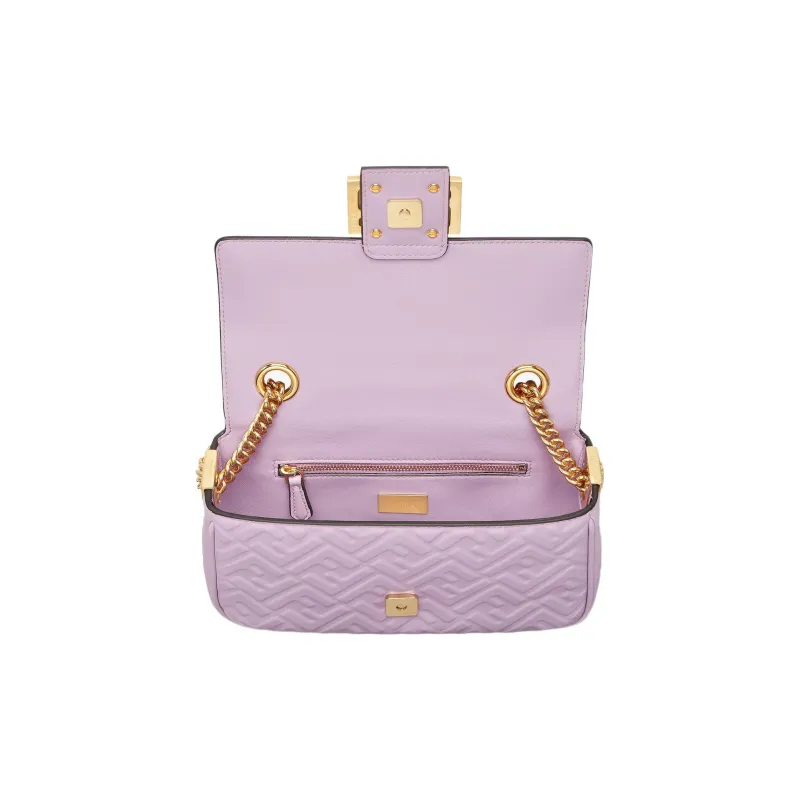 FENDI Baguette Sheepskin Shoulder Bag Handbag Shoulder Bag Crossbody Bag Medium Size Women's Light Purple-3