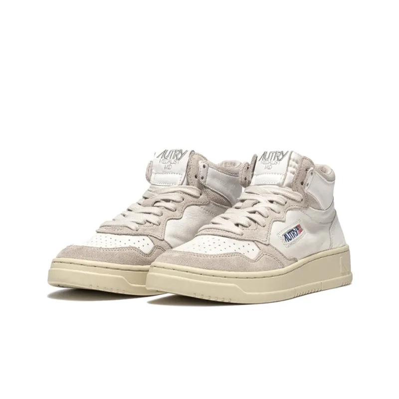 AUTRY Medalist Mid Leather And Suede 'White' Women's-1