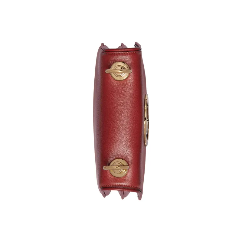 GUCCI Blondie Leather Handbag Shoulder Bag Crossbody Bag Mini Women's Deep Red-5