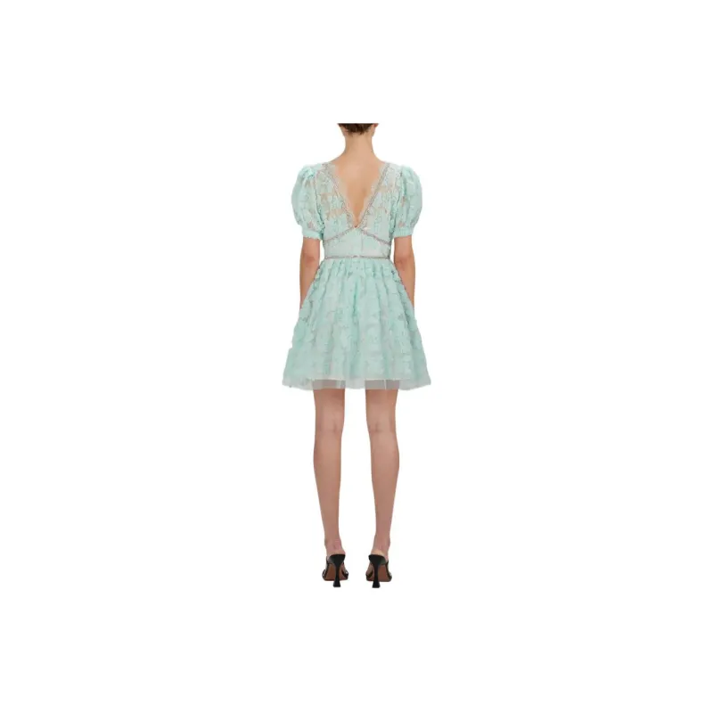 Self-portrait Short-Sleeved Dresses Women's Mint Green-1
