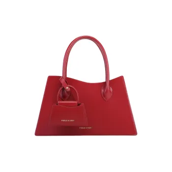 FIEDLE&SISSI Genuine Leather Combo Bag, Crossbody Portable Wedding Bag Tubas Women's Vintage Red