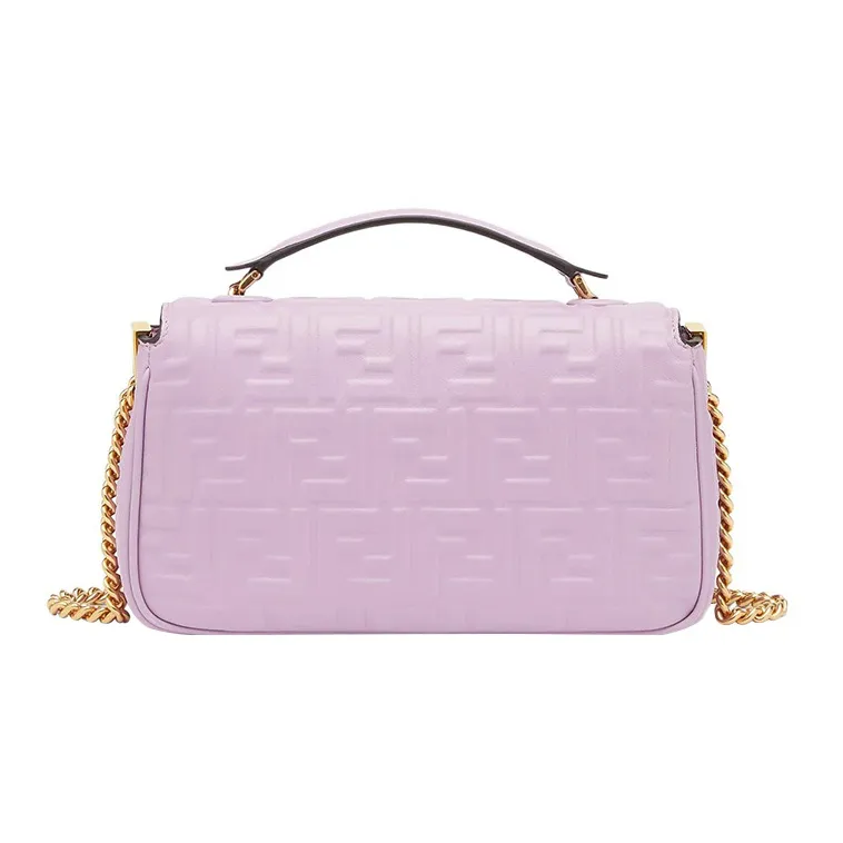 FENDI Baguette Sheepskin Shoulder Bag Handbag Shoulder Bag Crossbody Bag Medium Size Women's Light Purple-2