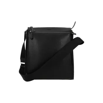 FENDI Leather Small Square Bag Shoulder Bag Crossbody Bag Men's Blue Black