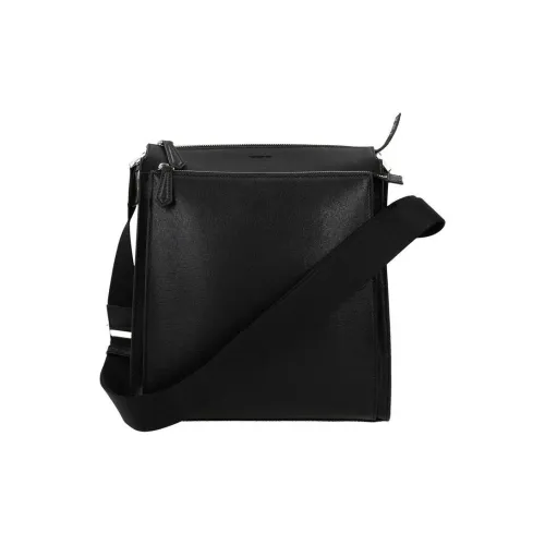FENDI Leather Small Square Bag Shoulder Bag Crossbody Bag Men's Blue Black