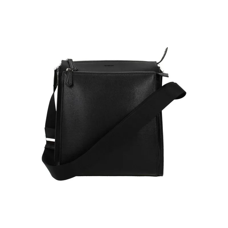 FENDI Leather Small Square Crossbody Bag, Shoulder Bag Men's Blue Black-0